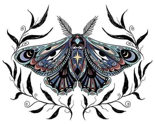 Malen nach Zahlen - Malen nach Zahlen - spirituelle Motte mit Augenmuster - by Pixie Cold
