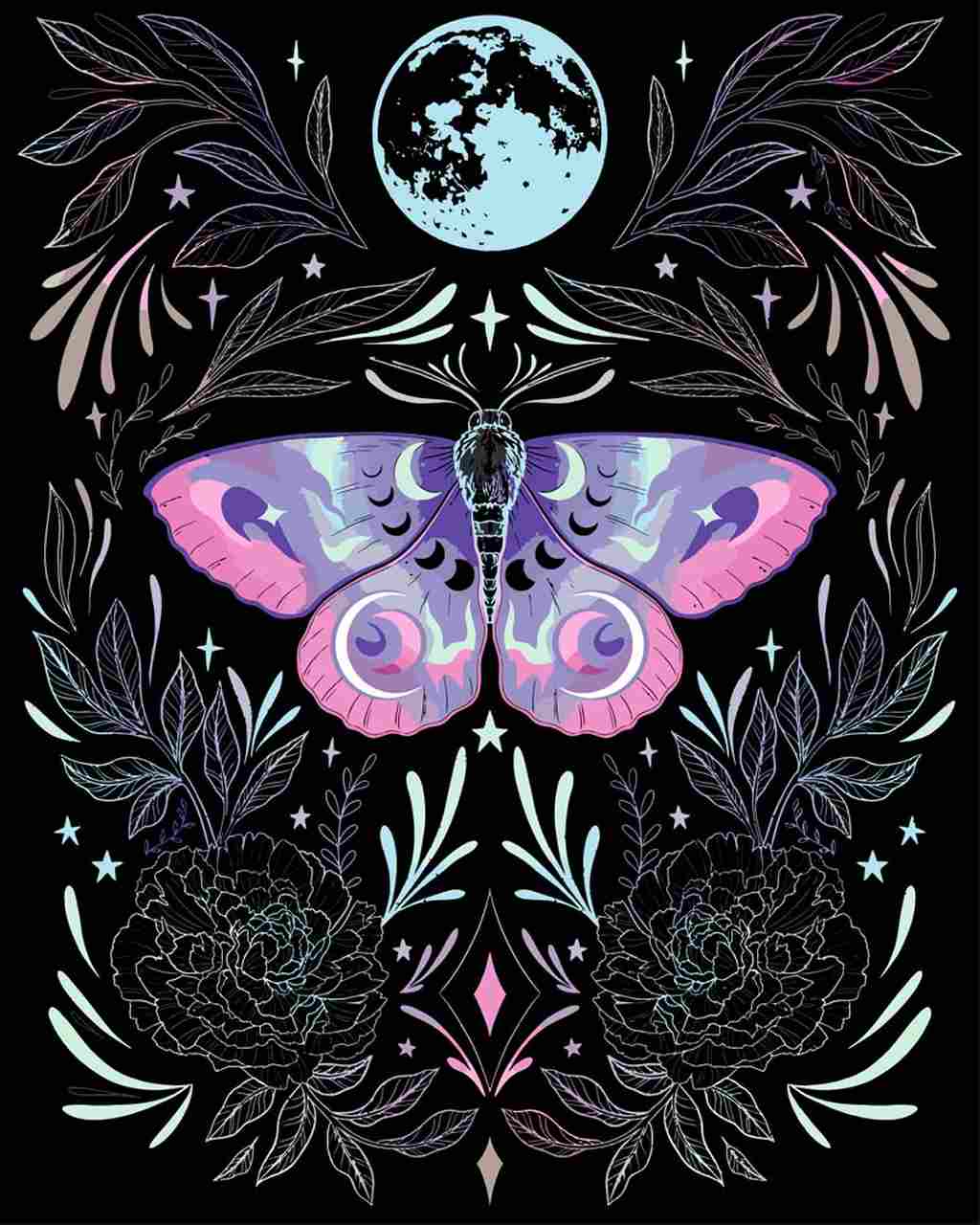 Malen nach Zahlen   Malen nach Zahlen   violette Motte   by Pixie Cold