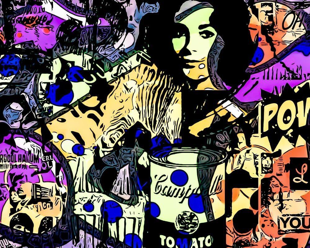 Malen nach Zahlen - Malen nach Zahlen - Blaue Punkte-POP ART - by zamart