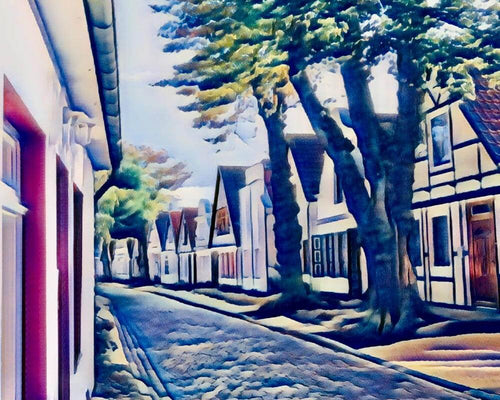 Malen nach Zahlen - Malen nach Zahlen - Gasse in Warnemünde - by zamart