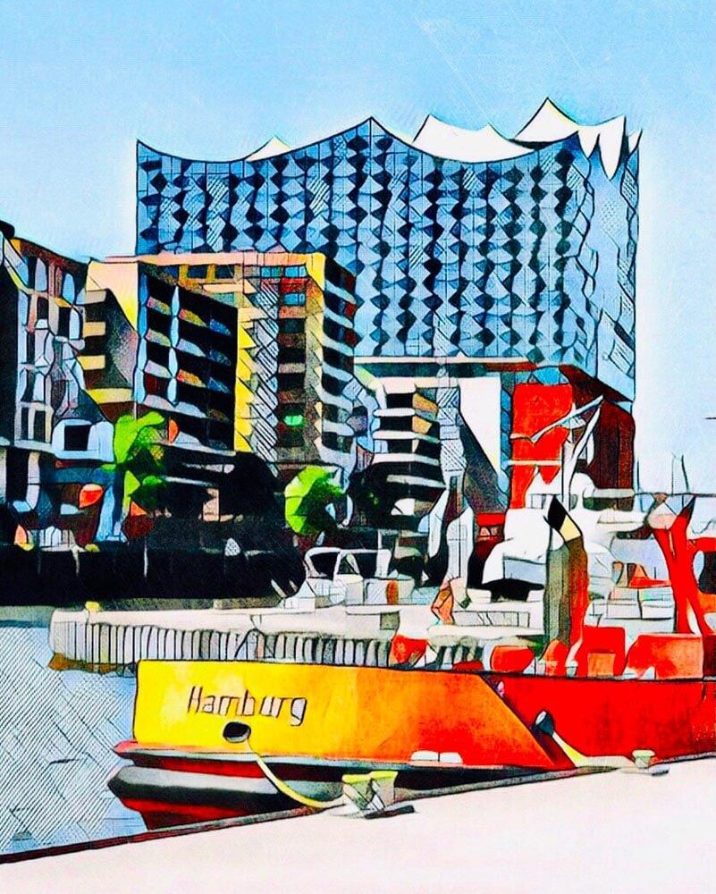 Malen nach Zahlen   Malen nach Zahlen   Hamburg vor der Elphi   by zamart