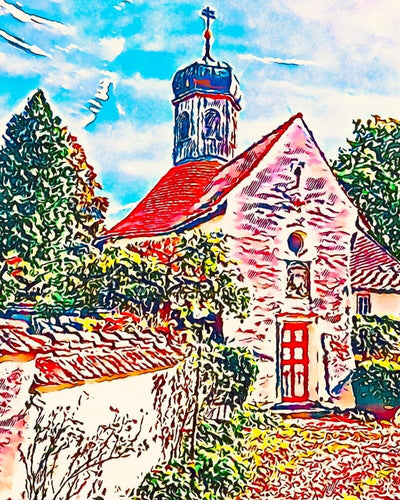 Malen nach Zahlen - Malen nach Zahlen - Kirche in Süddeutschland - by zamart