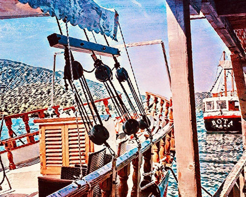 Malen nach Zahlen - Malen nach Zahlen - Mit dem Schiff unterwegs - by zamart