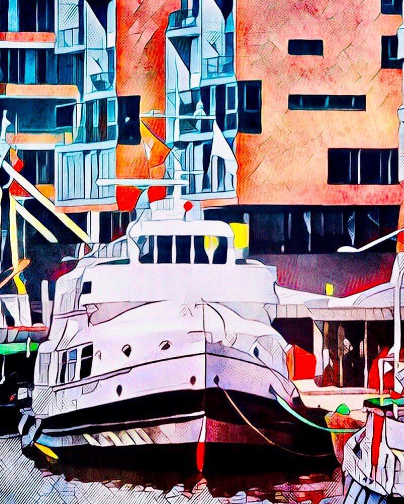 Malen nach Zahlen   Malen nach Zahlen   Schiff in der Hafencity   by zamart