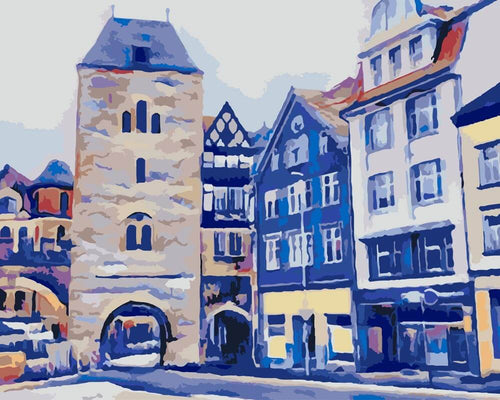 Malen nach Zahlen - Malen nach Zahlen - Altstadt von Eisenach - by zamart