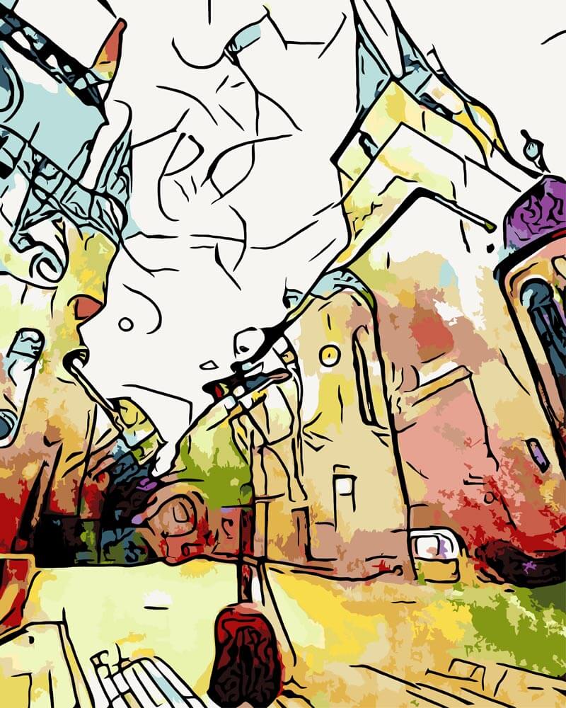Malen nach Zahlen - Malen nach Zahlen - Kandinsky trifft Erfurter Dom - by zamart