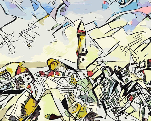 Malen nach Zahlen - Malen nach Zahlen - Kandinsky trifft.. Warnemünde-Leuchtturm - by zamart