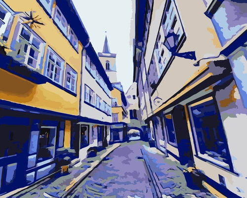 Malen nach Zahlen - Malen nach Zahlen - Krämerbrücke-Gasse - by zamart