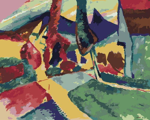 Malen nach Zahlen - Malen nach Zahlen - Landschaft mit zwei Pappeln - Wassily Kandinsky