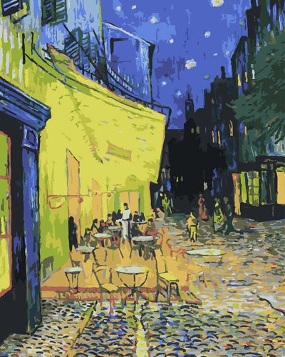 Malen nach Zahlen - Malen nach Zahlen - Caféterrasse am Abend - Vincent van Gogh