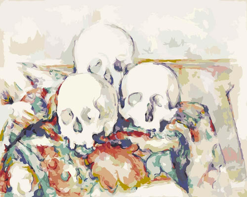 Malen nach Zahlen - Malen nach Zahlen - Die drei Totenköpfe - Paul Cezanne