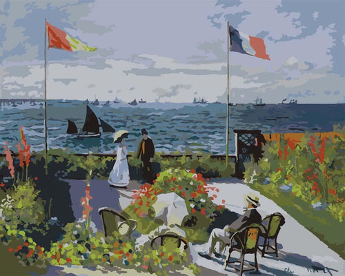 Malen nach Zahlen - Malen nach Zahlen - Die Terrasse von Sainte‑Adresse - Claude Monet