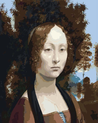 Malen nach Zahlen - Malen nach Zahlen - Ginevra de_ Benci - Leonardo da Vinci
