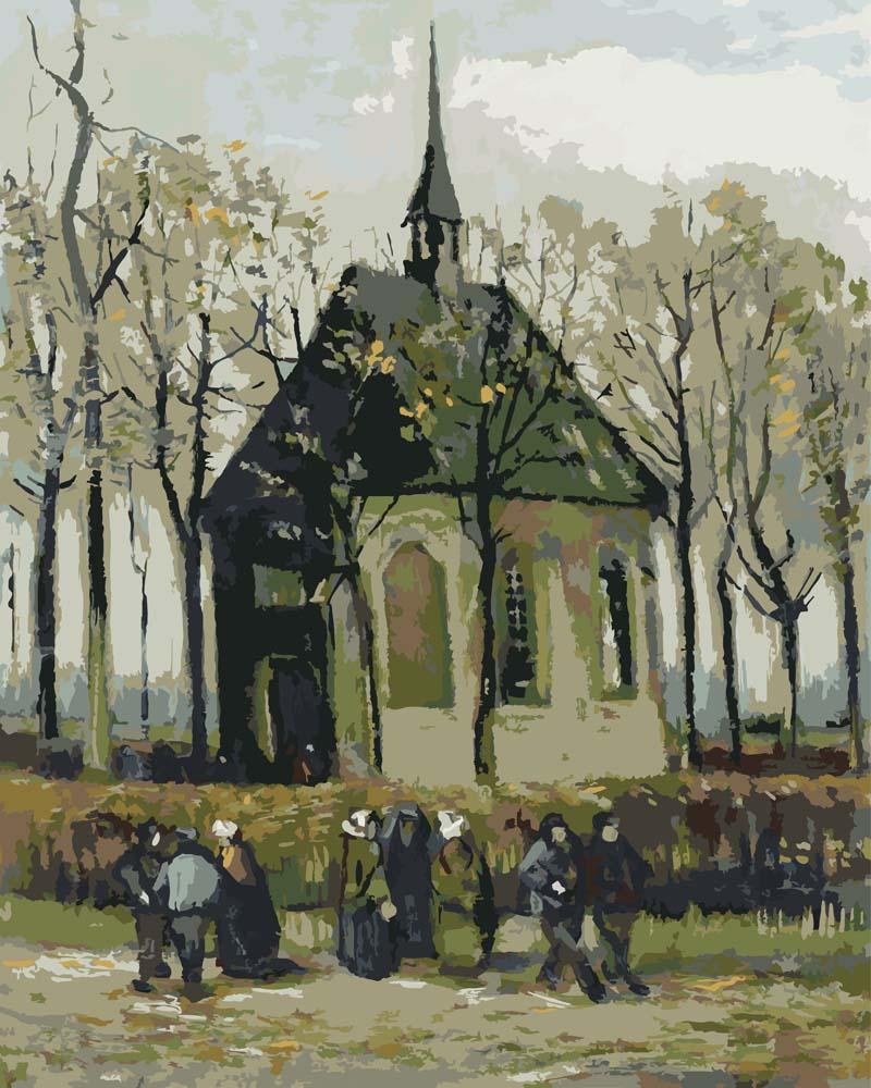 Malen nach Zahlen   Malen nach Zahlen   Kongregation verlässt die reformierte Kirche in Nuenen   Vincent van Gogh