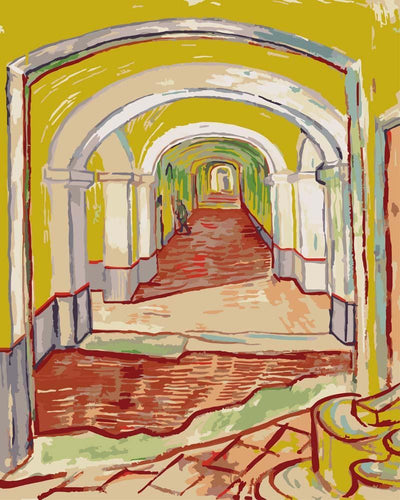 Malen nach Zahlen - Malen nach Zahlen - Korridor im Irrenhaus - Vincent van Gogh