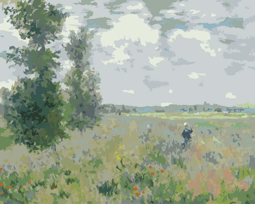 Malen nach Zahlen - Malen nach Zahlen - Mohnfeld bei Argenteuil - Claude Monet