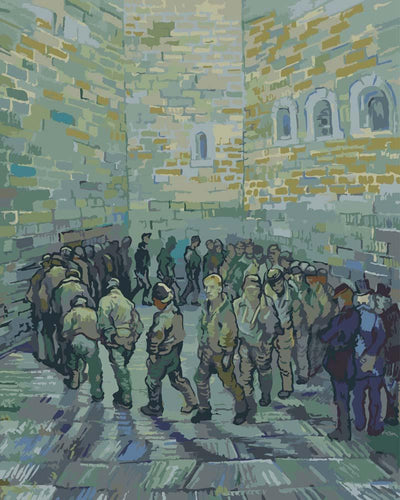 Malen nach Zahlen - Malen nach Zahlen - Runde der Gefangenen - Vincent van Gogh