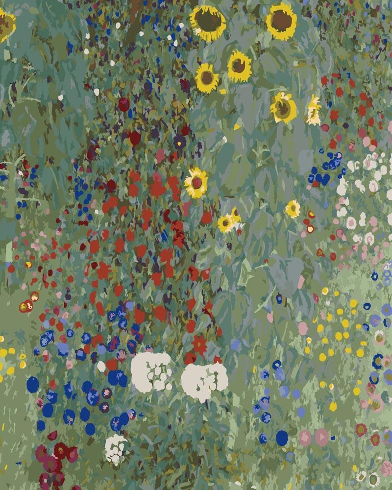 Malen nach Zahlen   Malen nach Zahlen   Bauerngarten mit Sonnenblumen   Gustav Klimt