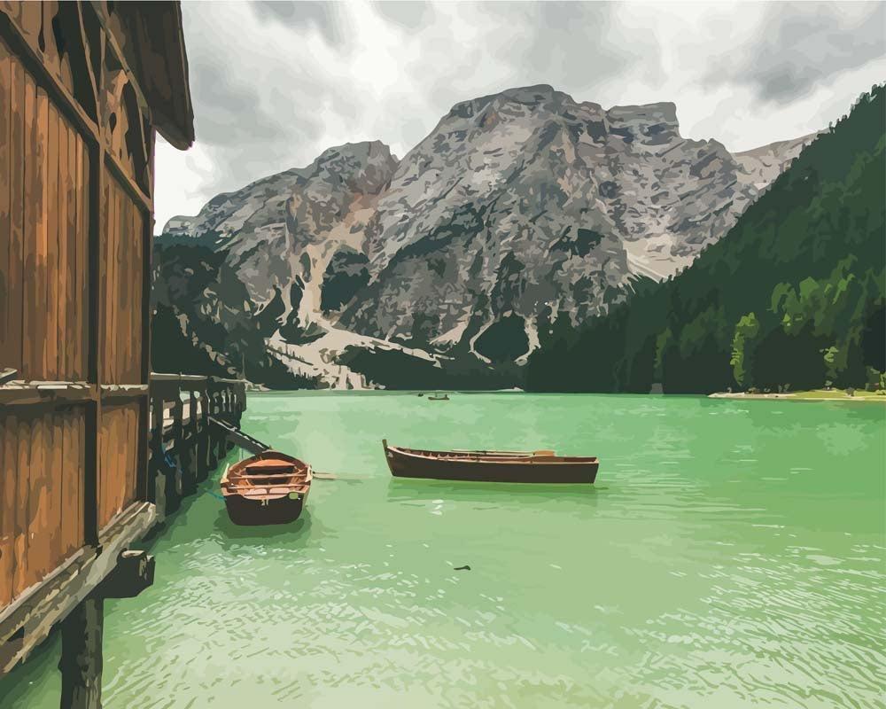 Malen nach Zahlen   Malen nach Zahlen   Bergsee in den Dolomiten