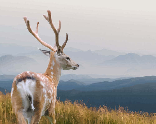 Malen nach Zahlen - Malen nach Zahlen - Hirsch am Berg
