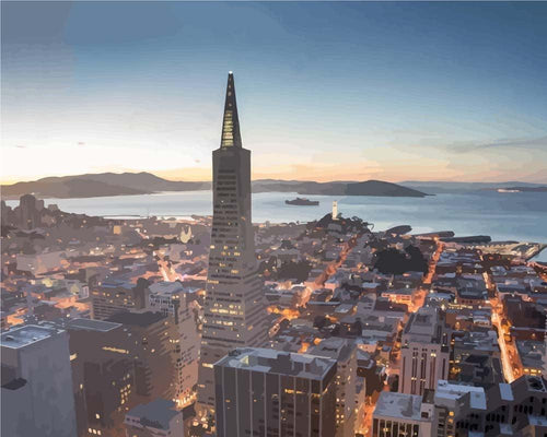 Malen nach Zahlen - Malen nach Zahlen - San Francisco bei Dämmerung