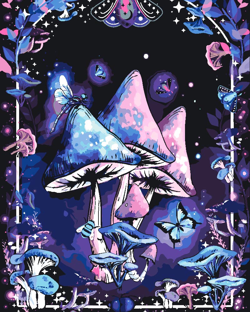 Malen nach Zahlen - Malen nach Zahlen - Magic Mushrooms - by Tiny Tami