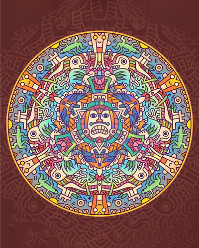 Malen nach Zahlen - Malen nach Zahlen - Mandala - Aztekischer Farbverlauf