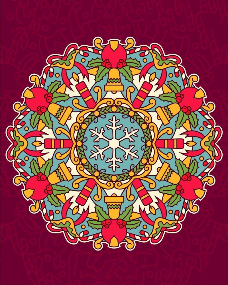 Malen nach Zahlen - Malen nach Zahlen - Mandala - Weihnachtsfarben