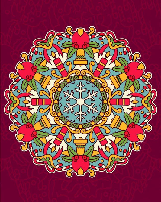 Malen nach Zahlen - Malen nach Zahlen - Mandala - Weihnachtsfarben