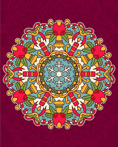 Malen nach Zahlen - Malen nach Zahlen - Mandala - Weihnachtsfarben