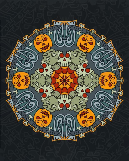 Malen nach Zahlen - Malen nach Zahlen - Mandala - Halloweenfarben