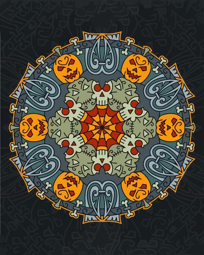 Malen nach Zahlen - Malen nach Zahlen - Mandala - Halloweenfarben