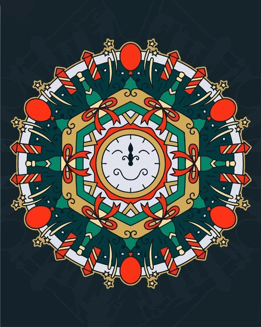 Malen nach Zahlen - Malen nach Zahlen - Mandala - Neujahrsfarbe