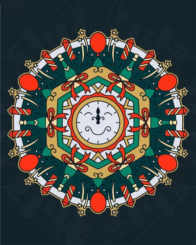 Malen nach Zahlen - Malen nach Zahlen - Mandala - Neujahrsfarbe