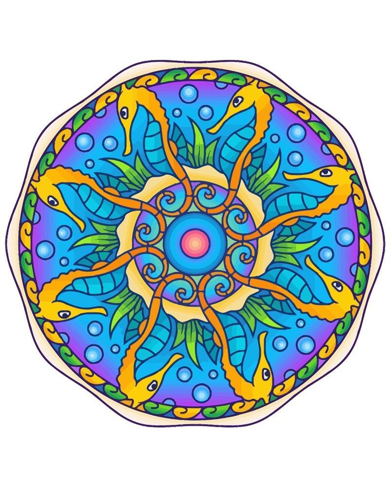 Malen nach Zahlen - Malen nach Zahlen - Mandala - Seepferd