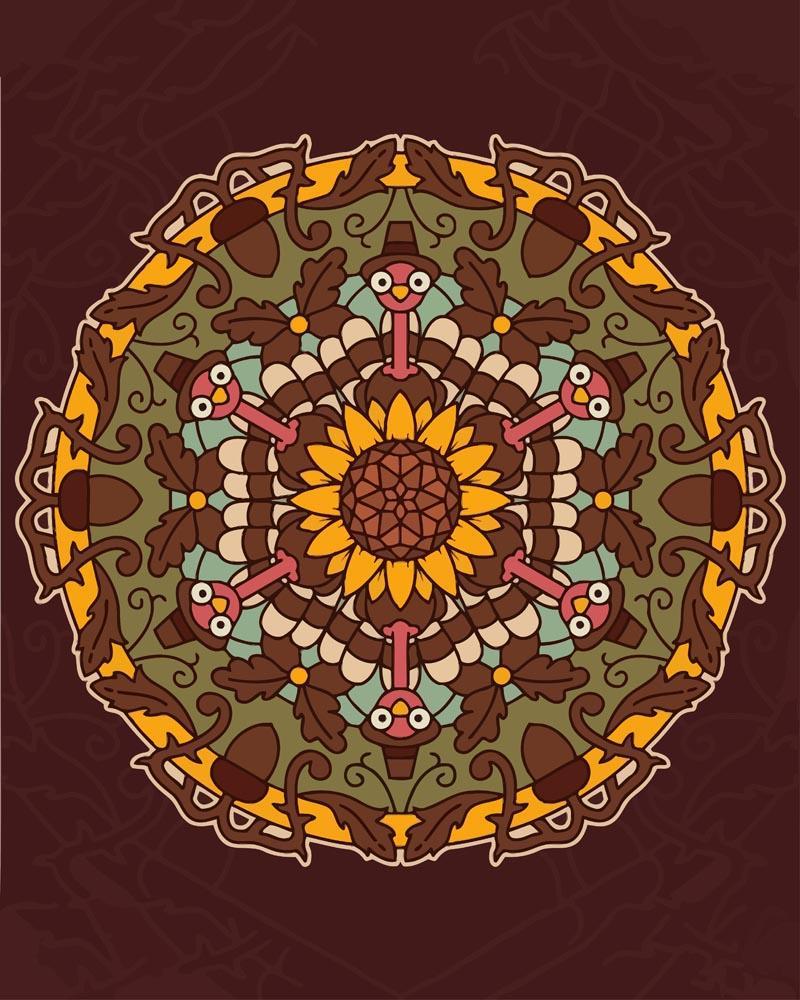 Malen nach Zahlen - Malen nach Zahlen - Mandala - Erntedankfest Farbe