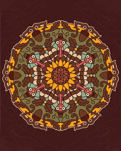 Malen nach Zahlen - Malen nach Zahlen - Mandala - Erntedankfest Farbe