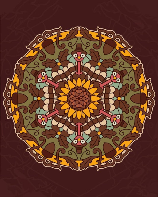 Malen nach Zahlen - Malen nach Zahlen - Mandala - Erntedankfest Farbe