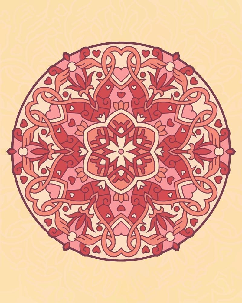 Malen nach Zahlen - Malen nach Zahlen - Mandala - Valentiensfarbe