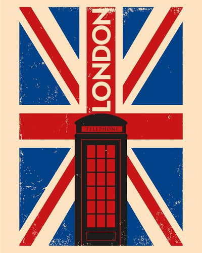 Malen nach Zahlen - Malen nach Zahlen - Retro - London rote Zelle