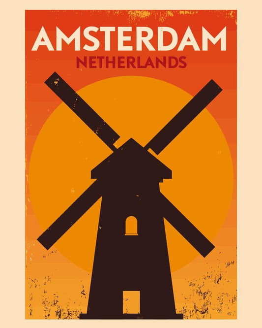 Malen nach Zahlen - Malen nach Zahlen - Retro - Amsterdam Mühle