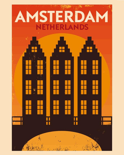Malen nach Zahlen - Malen nach Zahlen - Retro - Amsterdam Kanal