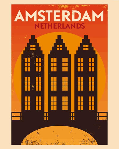 Malen nach Zahlen - Malen nach Zahlen - Retro - Amsterdam Kanal