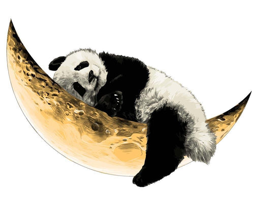 Malen nach Zahlen - Malen nach Zahlen - Panda auf dem Mond
