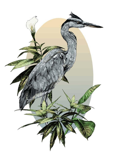 Malen nach Zahlen - Malen nach Zahlen - Reiher im Laub