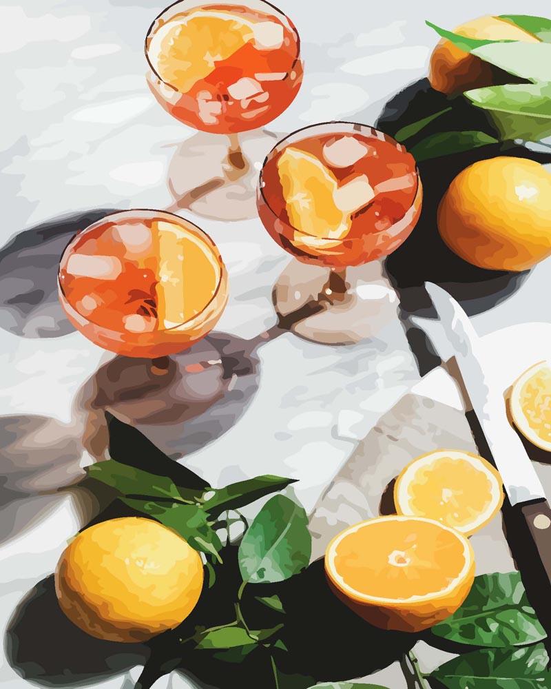Malen nach Zahlen   Malen nach Zahlen   Orange Summerdrinks