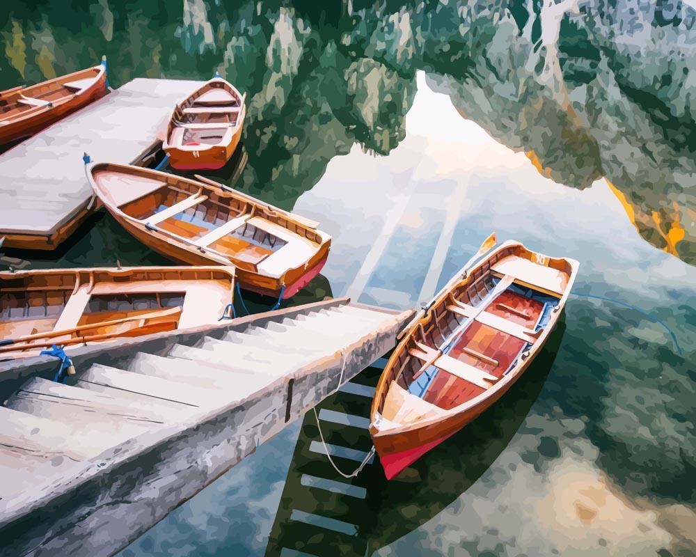 Malen nach Zahlen   Malen nach Zahlen   Berühmter italienischer Gebirgsee   Lago