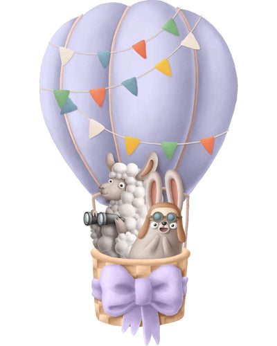 Malen nach Zahlen - Malen nach Zahlen - Heißluftballon - Schaf und Hase