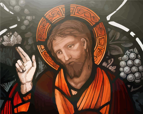 Malen nach Zahlen - Malen nach Zahlen - Buntglas Fenster Jesus