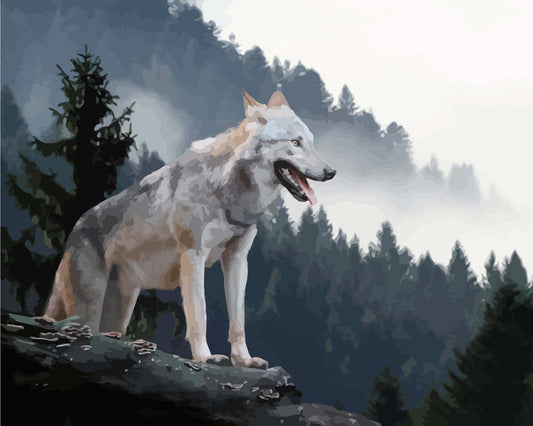 Malen nach Zahlen - Malen nach Zahlen - Wolf im Freien
